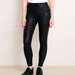 Mono B Women's Black high Waisted Pull On Athletic Leggings size large